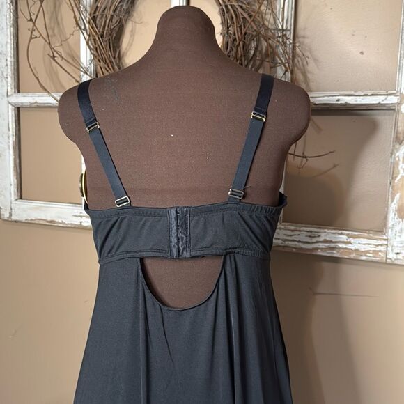 Cacique lane Bryant women’s slip dress nightie lingerie size 42DD black gold lac - Picture 7 of 10
